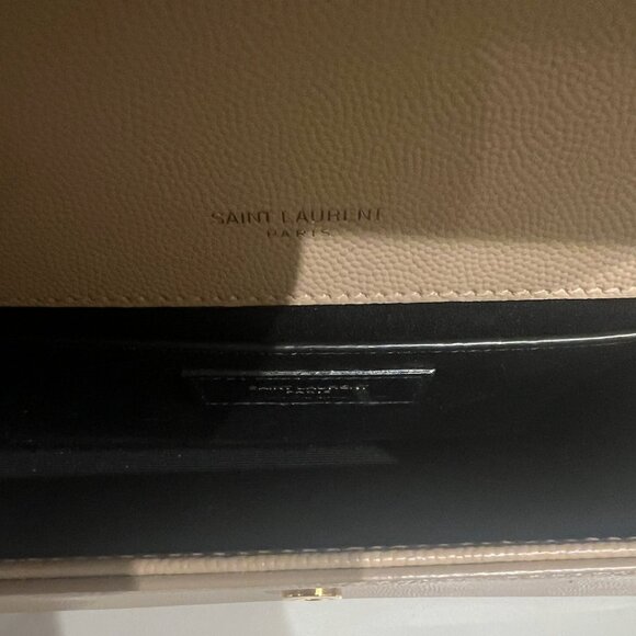 YSL Kate Medium Grain De Poudre Embossed Leather Dark Beige - Picture 6 of 10